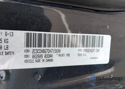 2013 Dodge Charger Se из США, поврежденный, VIN 2C3CDXBG7DH715030